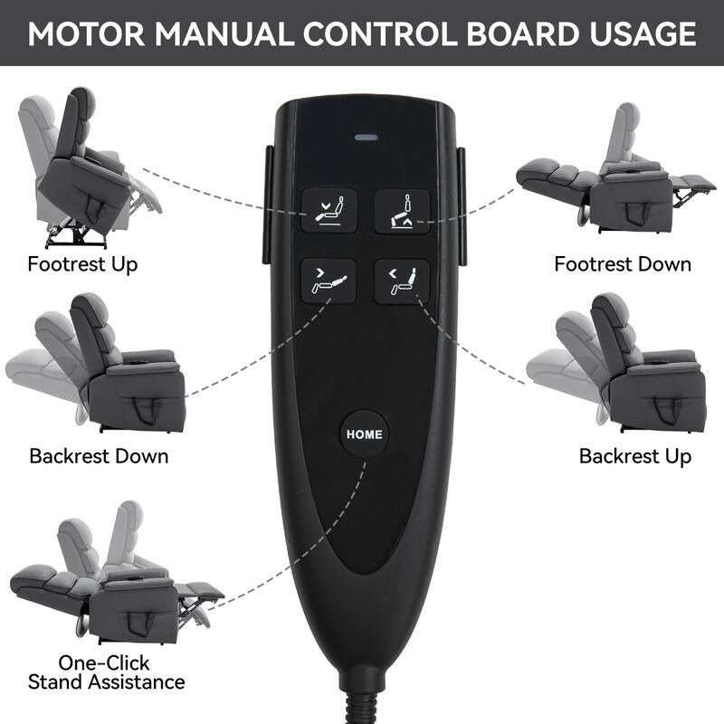 Dual Motor Power Lift Recliner Chair for Elderly, Leatheraire Lay Flat Lift Recliner Chair with Power-Remote, Heat and Massage