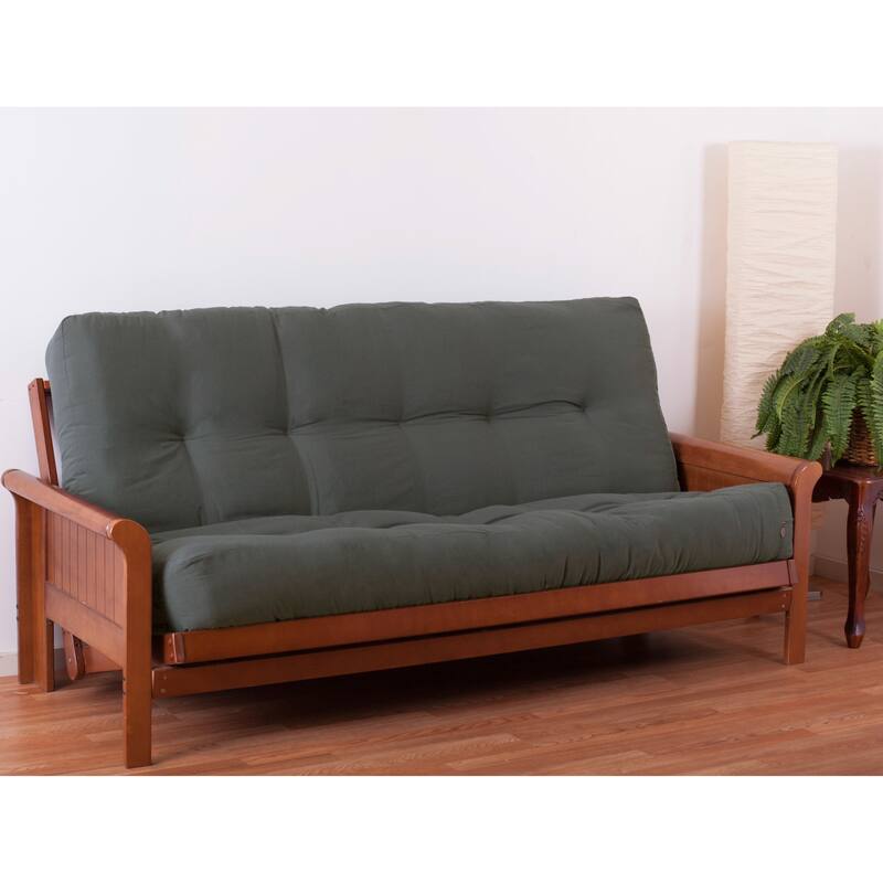 10-inch Thick Twill Futon Mattress (Twin, Full, or Queen) - Steel Grey - Queen