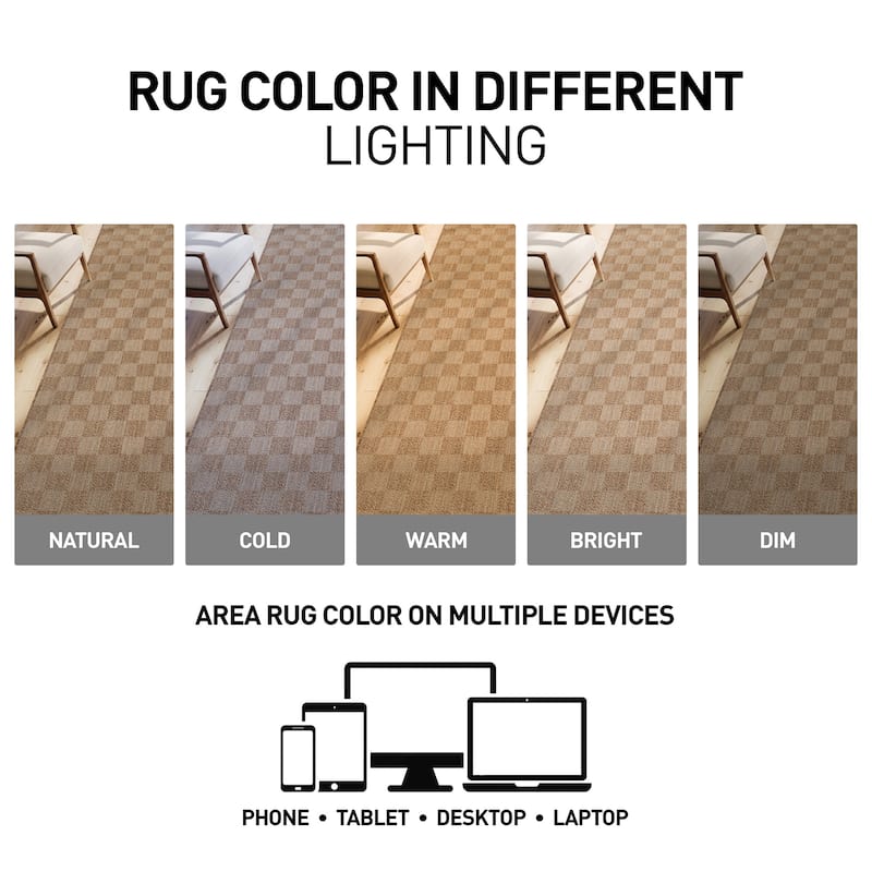 World Rug Gallery Checkered Indoor/Outdoor Flat Woven Area Rug