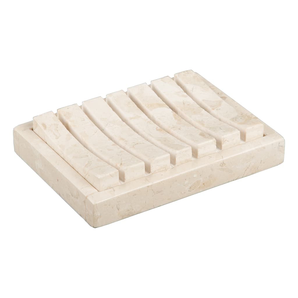 Creative Home Spa Collection Champagne Marble Soap Dish, Soap Tray, Soap Holder - Beige