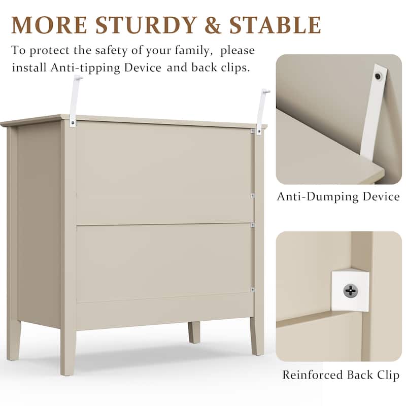 Large 3-Drawer Dresser Storage Cabinet for Bedroom