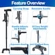 preview thumbnail 3 of 6, Walking Stick Cane w/ Quad Four Prong Base, Adjustable Rotatable Second Support Handle & 10 Height Adjustments