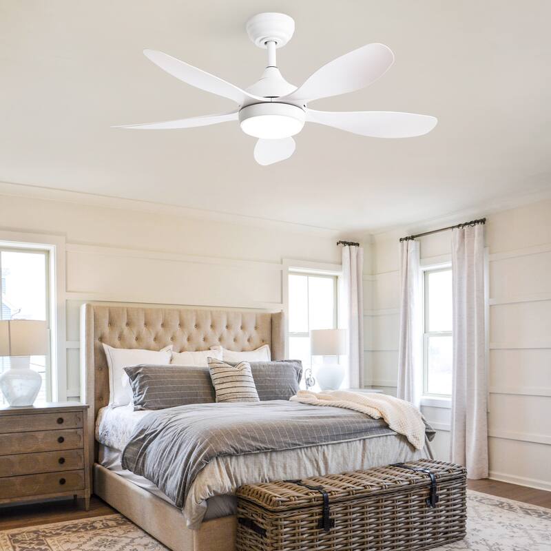 42 Inch Ceiling Fan with Light and Remote Cotnrol - White