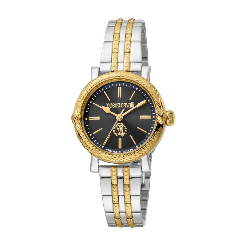 Roberto Cavalli by Franck Muller Women RV1L193M0091 Swiss Quartz Watch - Two-Tone