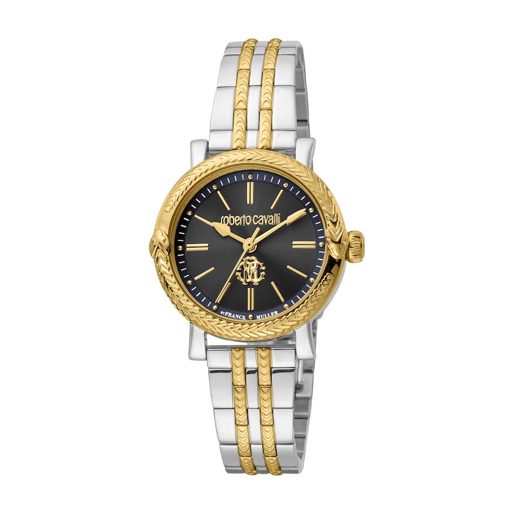 Roberto Cavalli by Franck Muller Women RV1L193M0091 Swiss Quartz Watch - Two-Tone