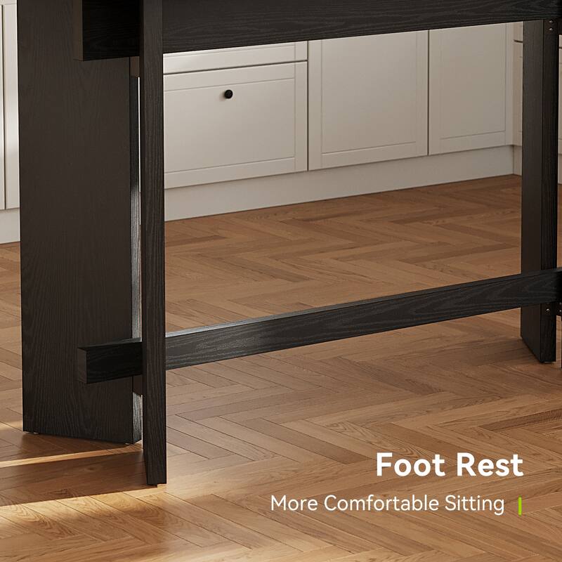 63 Inch Bar Table, Industrial Counter Height Pub Table