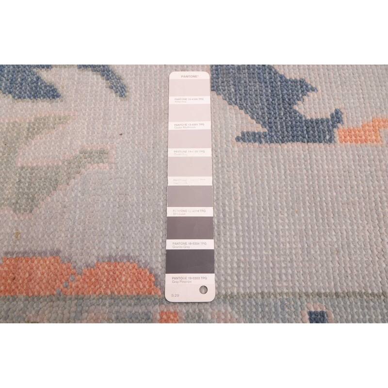 ECARPETGALLERY Hand-knotted Modern Oushak Light Grey Wool Rug - 9'0 x 11'9