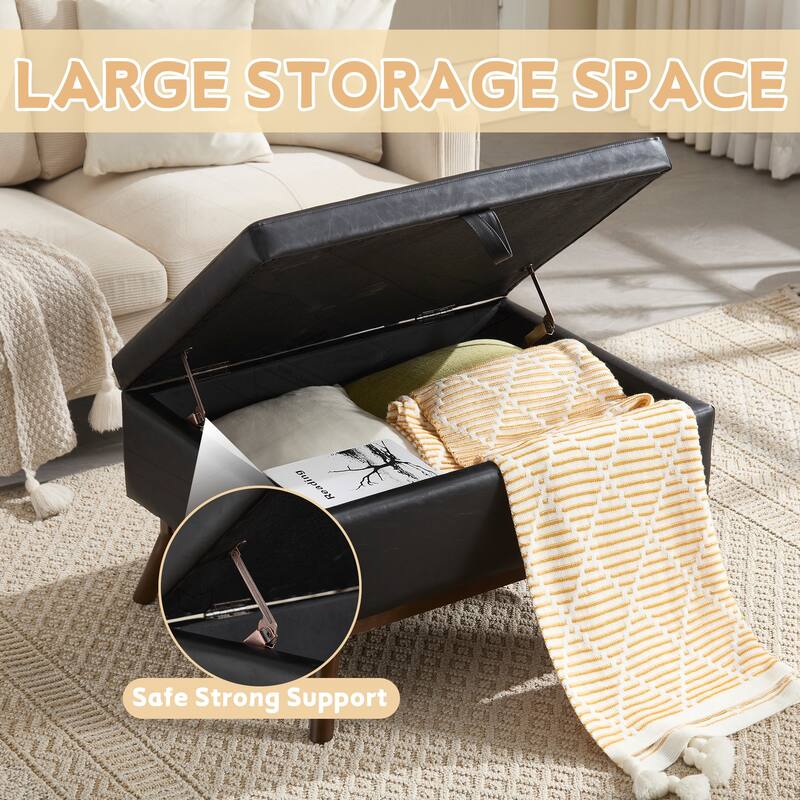 Versatile Mid-century Modern Storage Ottoman for Various Rooms
