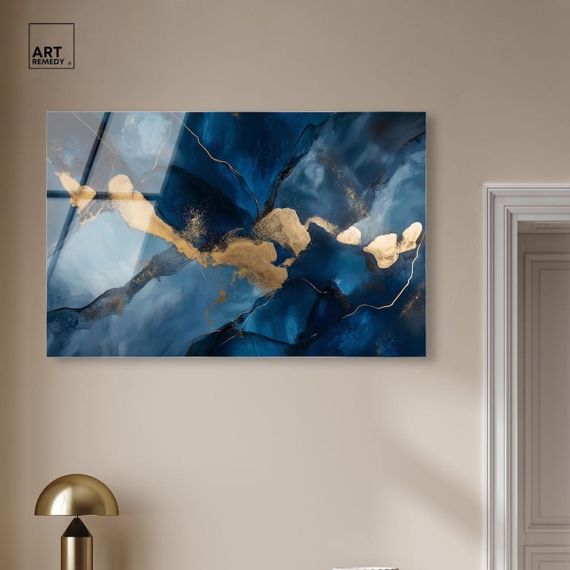 Dark Texture Golden Touch I Acrylic by Art Remedy, Ready to Hang
