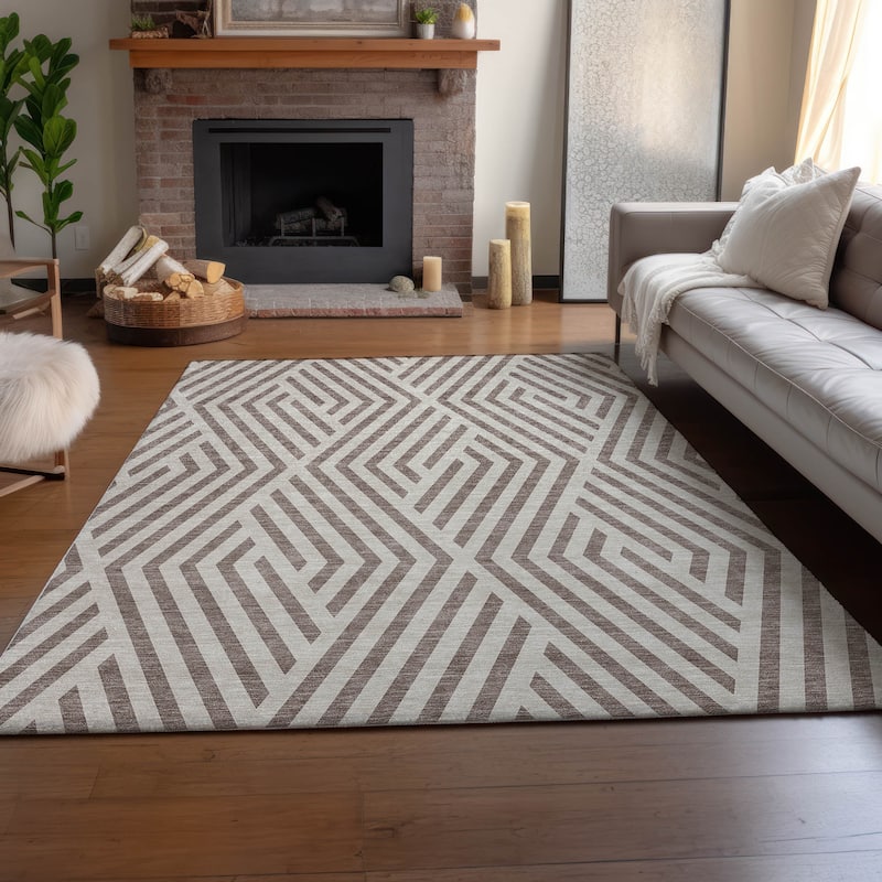 Premium Washable Super Soft Contemporary Geo Mayfield Rug