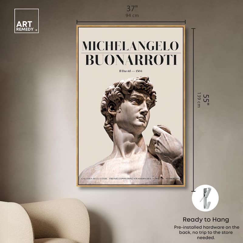 Gaze of Michelangelo's David Canvas by Art Remedy