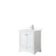 Option White, Chrome Trim, White Cultured Marble Top