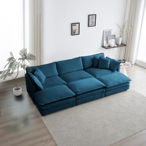 UShaped Modular Sectional Couch with Reversible Chaise 6 Seater