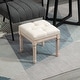 preview thumbnail 14 of 14, HOMCOM 15.75" Vintage Ottoman, Tufted Foot Stool with Upholstered Seat, Rustic Wood Legs for Bedroom, Living Room
