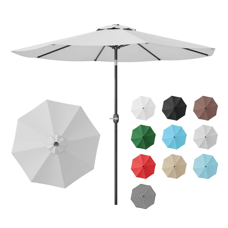 Patiowell 9 FT Outdoor Patio Umbrella, Outdoor Table Umbrella, Yard Umbrella, Market Umbrella with Push Button Tilt and Crank