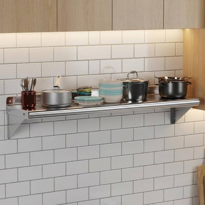 Stainless Steel Shelf Wall Mounted - Stainless Steel - Stainless Steel