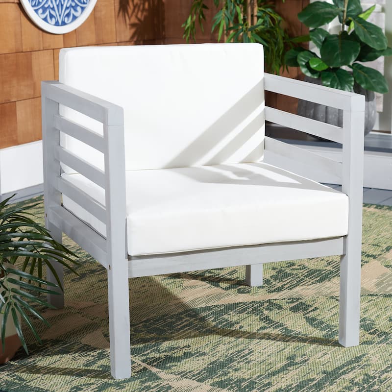 SAFAVIEH Maliyah Outdoor Arm Chair with Cushion - 26W x 26D x 26H