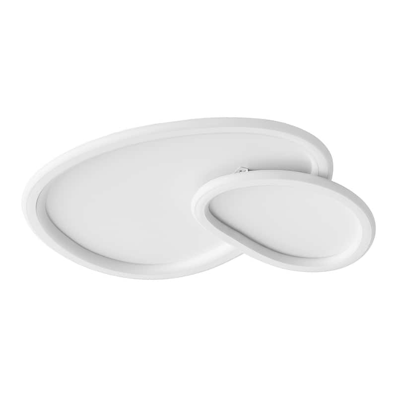 2-Lights Modern Dimmable Cloud Shape LED Flush Mount Lighting - 18.9"D×17.3"W×2.6"H