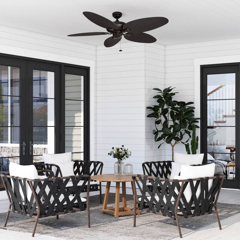 52" Honeywell Duval Bronze Indoor/Outdoor Ceiling Fan with No Light, Pull Chain