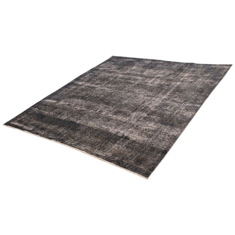 ECARPETGALLERY Hand-knotted Color Transition Dark Grey Wool Rug - 9'8 x 10'10