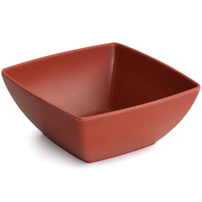 Gibson Home Grayson Melamine 12 Piece Square Dinnerware Set in Orange - 12 Piece