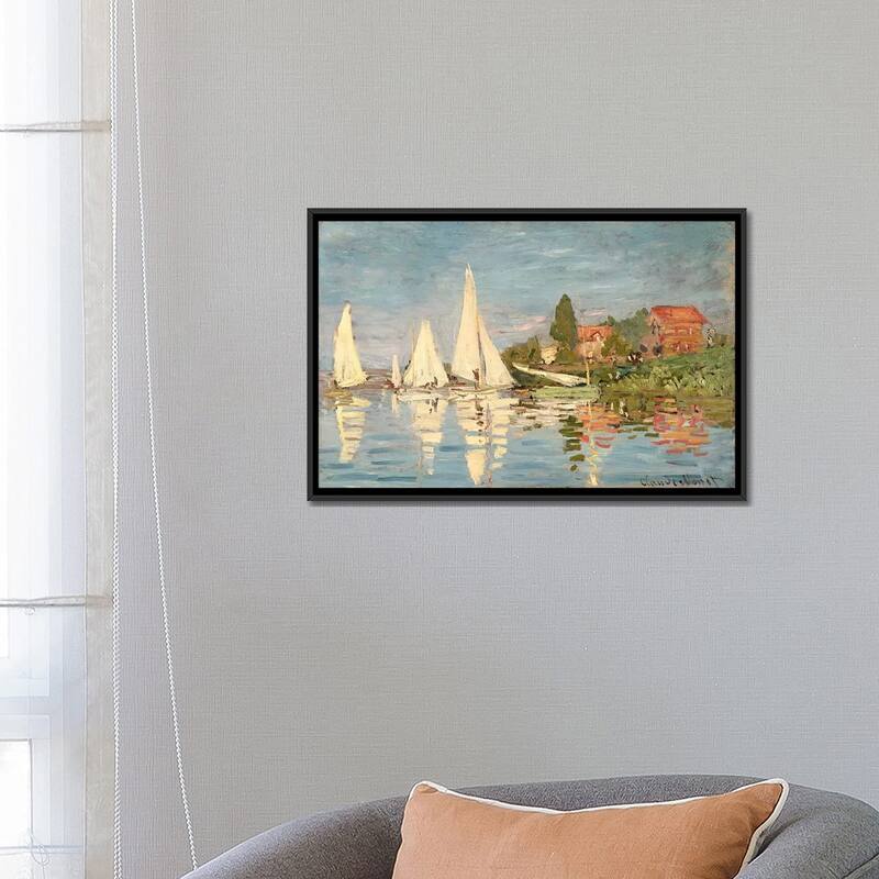 iCanvas "Regatta at Argenteuil, c.1872 " by Claude Monet Framed Canvas Print