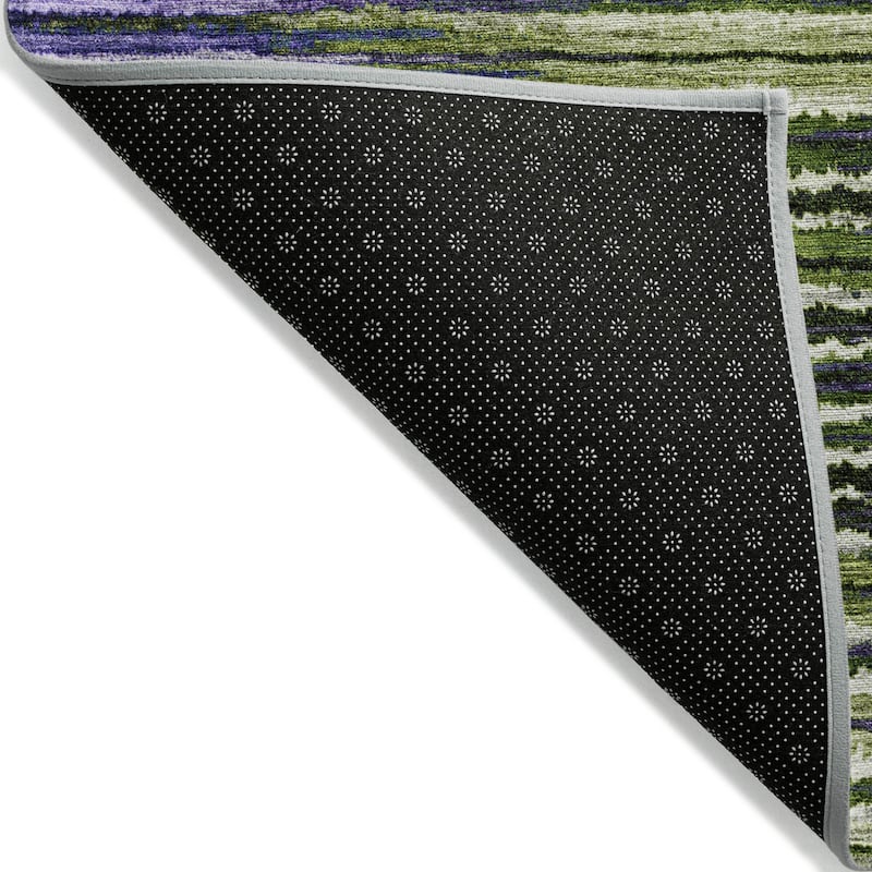 Machine Washable Indoor/ Outdoor Chantille Jagged Stripes Rug