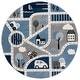 preview thumbnail 44 of 52, SAFAVIEH Carousel Kids Mihaila Neighborhood Rug 6'7" Round - Grey/Blue - Round