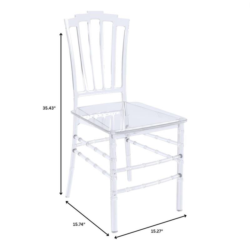Synth Acrylic Dining Chair Modern Windsor Back Design Synth Collection Set of 2