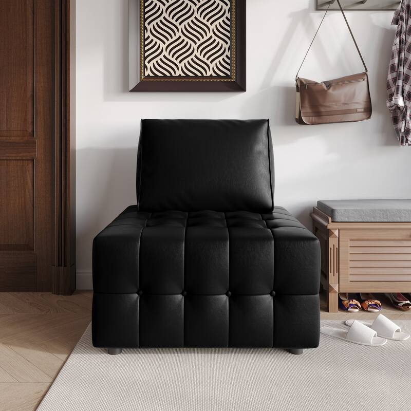 CraftPorch 4-Piece Elegance Button-Tufted PU Upholstered