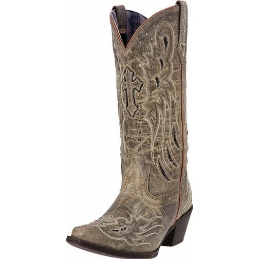 Laredo Western Boots Womens 12" Wing Underlay Taupe Black