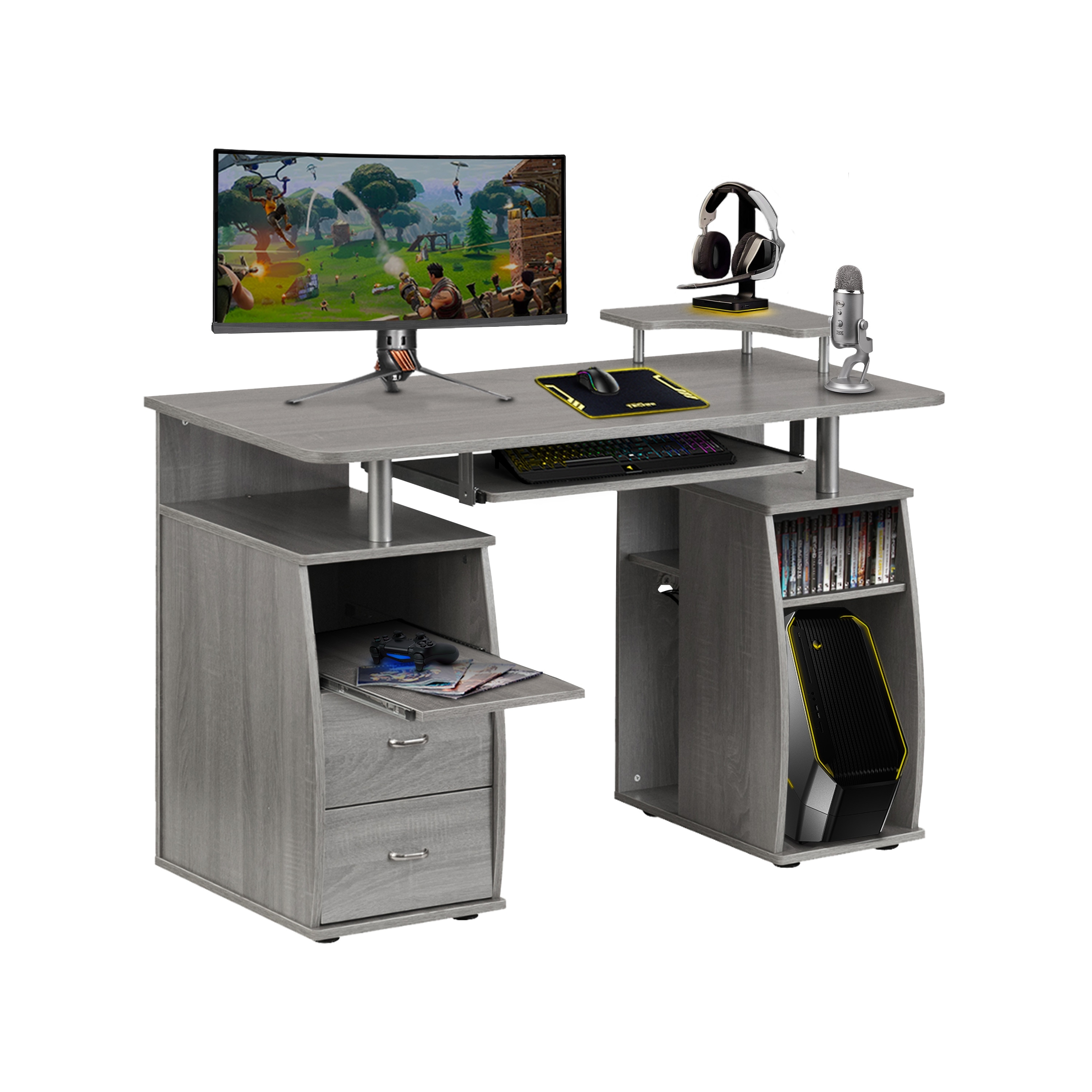 Techni Mobili Complete Workstation Computer Desk with Storage, Espresso