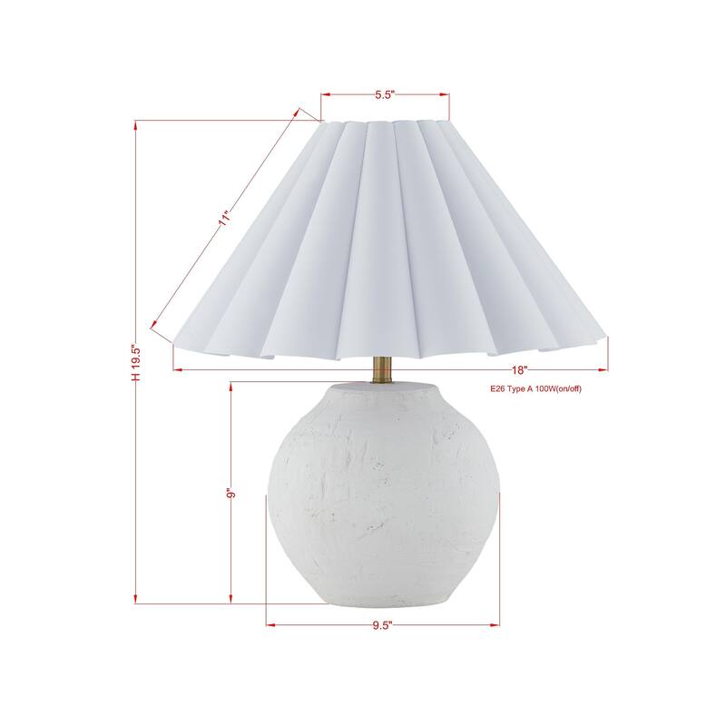 Madison 20" Table Lamp with Linen Shade, White