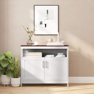 Traditional Sideboard and Buffet with Open and Closed Storage