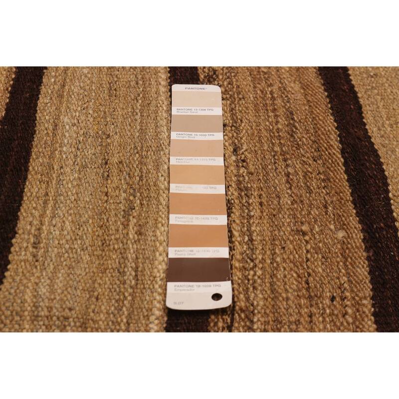 ECARPETGALLERY Flat-Weave Boho Tan Wool Kilim - 4'11 x 6'5