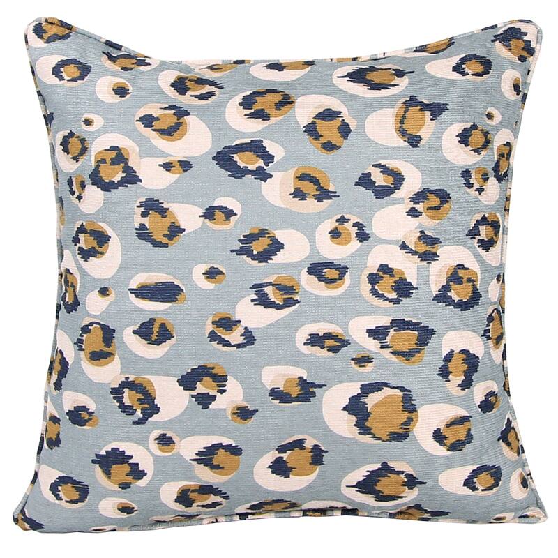 18" x 18" Indoor Throw Pillow - Steel Gray Leopard