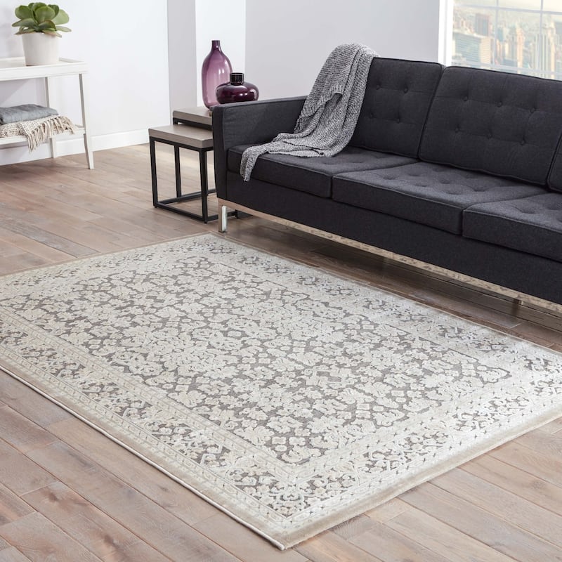 The Curated Nomad Blueberry Butte Damask Area Rug