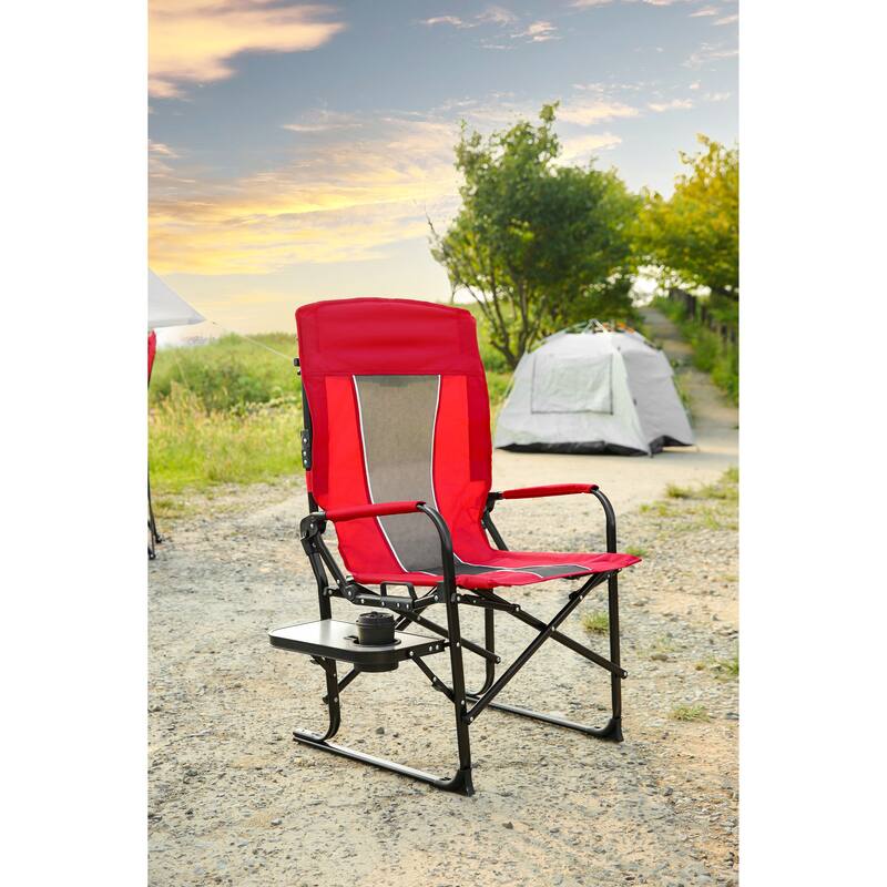 Camping Directors Chair, Heavy Duty,Oversized Portable Folding Chair With Side Table,Pocket For Beach