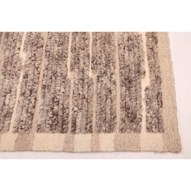ECARPETGALLERY Hand-knotted Tangier Taupe Wool Rug - 5'4 x 7'7