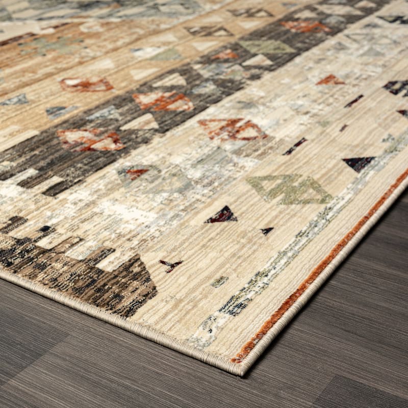 Petra Rustic Earth Tones Area Rug