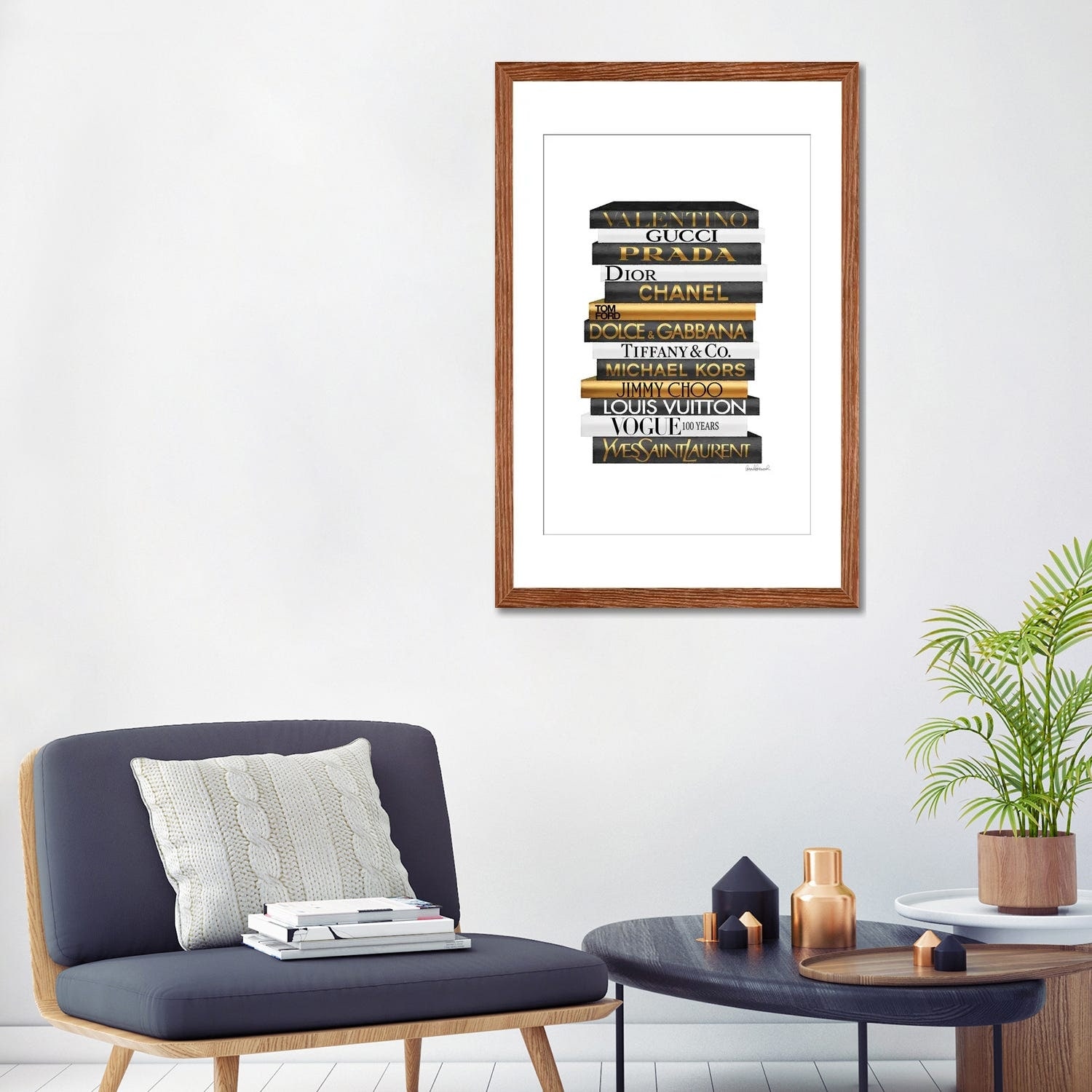 Amanda Greenwood Canvas Wall Decor Prints - Tall Fashion Books Black and Gold ( Fashion > Fashion Brands > Tiffany & Co. art) - 40x26 in