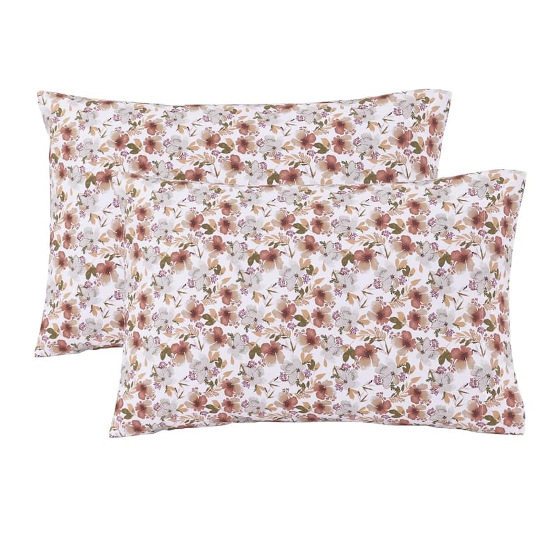 300 Thread Count Cotton Percale Pillowcases with Envelope Closure - King/ Pillowcase - Florence