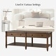 preview thumbnail 23 of 22, HULALA HOME Derk Transitional 47"W Spindle Fluted Rectangular Storage Coffee Table with Solid Wood Drawers