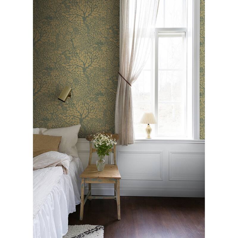A-Street Prints Olle Light Yellow Forest Sanctuary Wallpaper