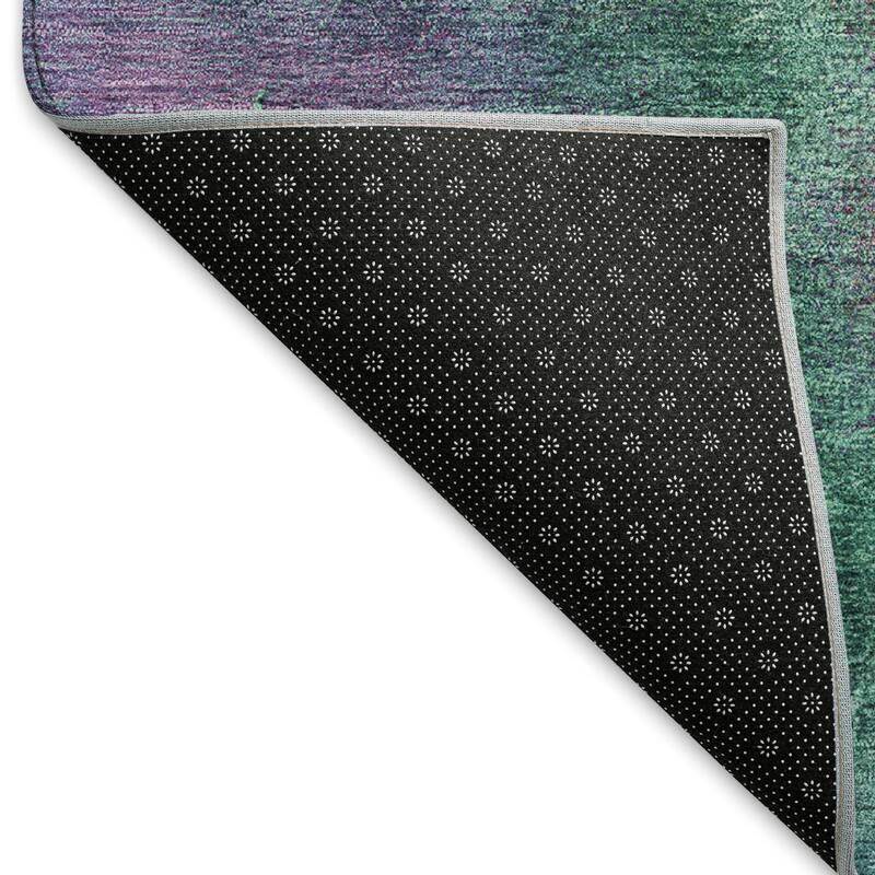 Machine Washable Indoor/ Outdoor Abstract Watercolor Chantille Rug