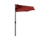 preview thumbnail 8 of 33, 9' Sutton Half Round All-Weather Crank Patio Umbrella Red