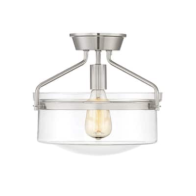 Meridian M60011 Single Light 13" Wide Semi-Flush Bowl Ceiling Fixture