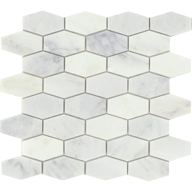 Emser Tile Marble - 12" x 12" Hexagon Geometric Mosaic Wall Tile -