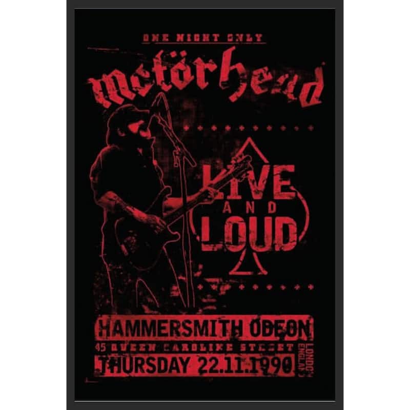 Motorhead's Live and Loud Hammersmith Odeon London Framed Poster - 24 x 36 Inch