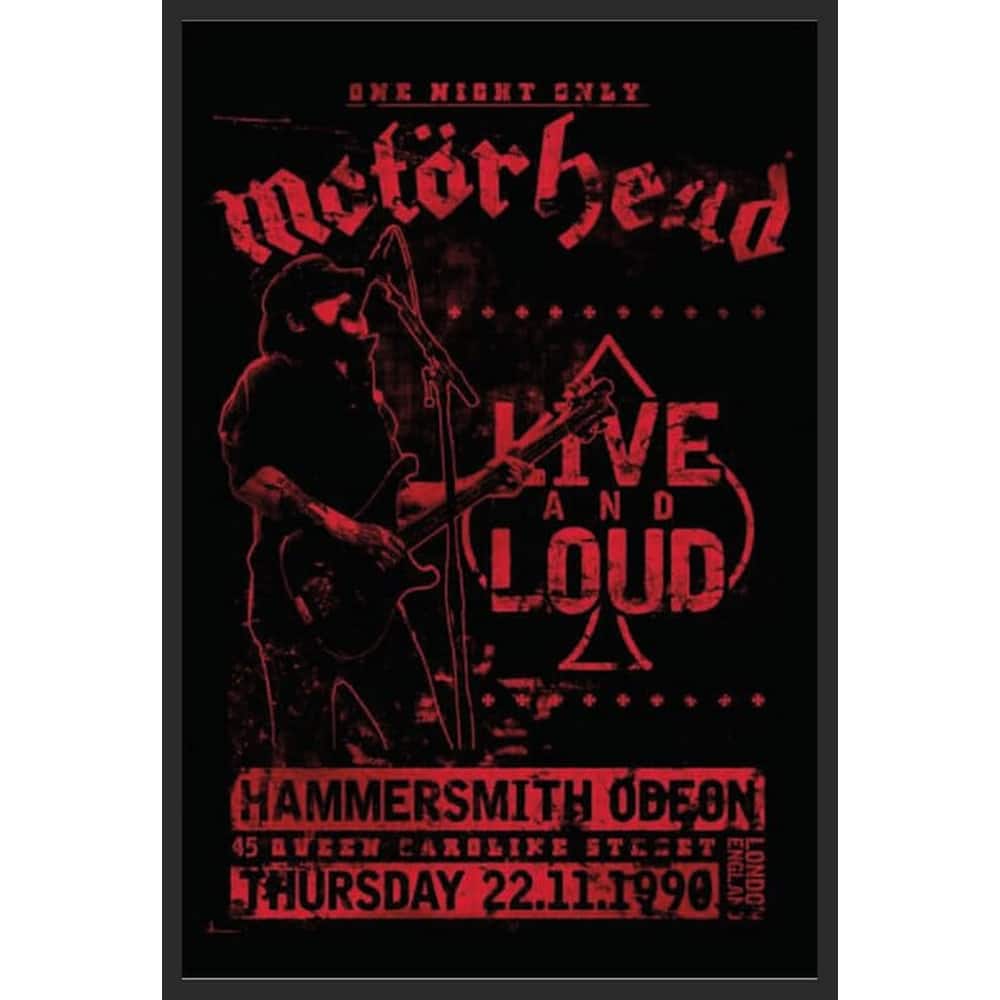 Motorhead's Live and Loud Hammersmith Odeon London Framed Poster - 24 x 36 Inch